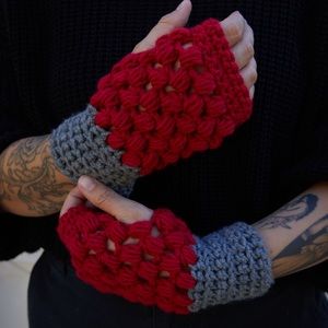 Cherry Bomb Handmade Crochet Hand Warmers
